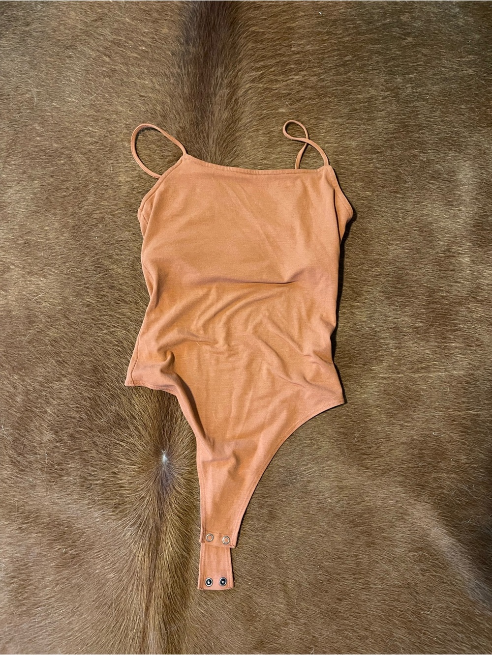 Bodysuit in Rust Tan - Slim Strap Design